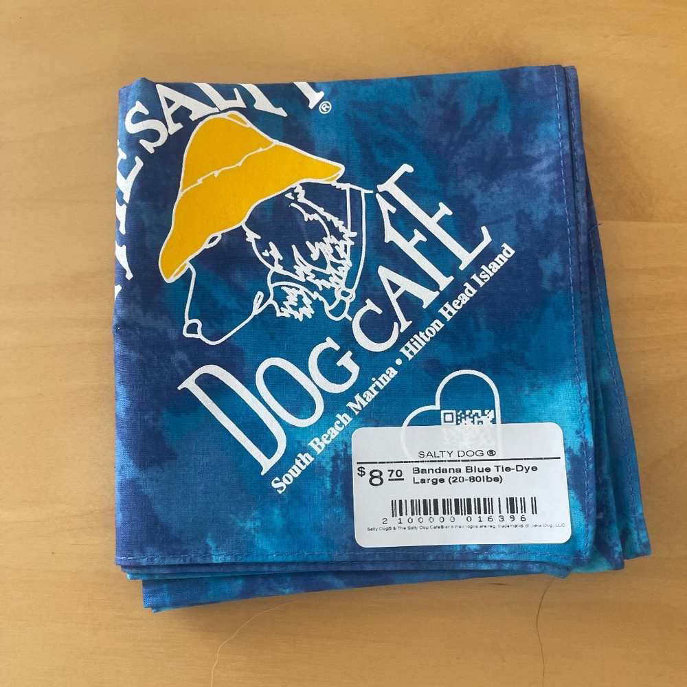Salty Dog Blue Tie-Dye Large bandana